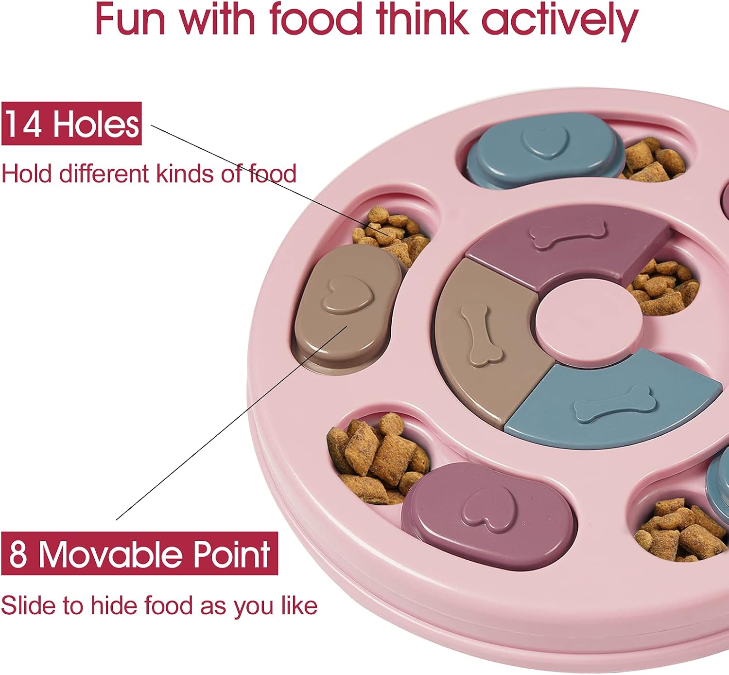 DR CATCH Dog Puzzles,Dogs Food Puzzle Feeder Toys for IQ Training & Mental Enrichment,Dog Treat Puzzle(Pink) - Image 6